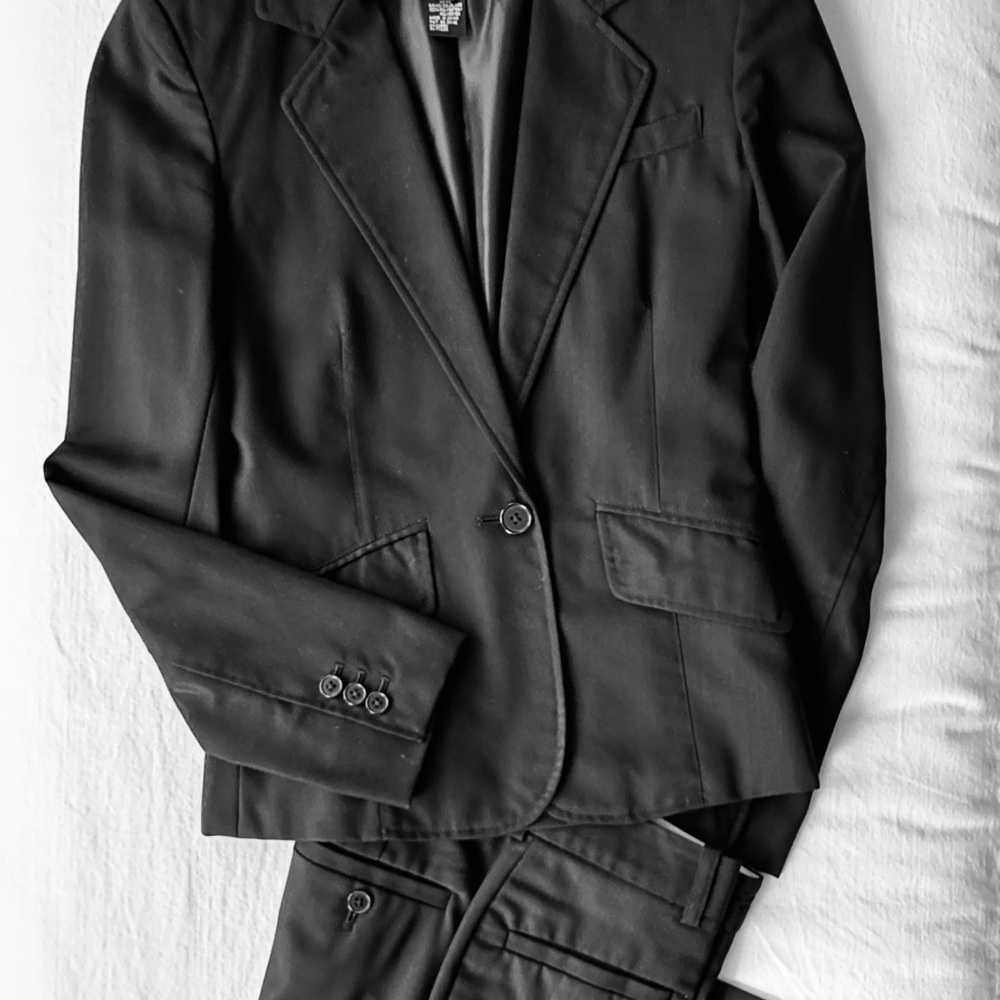 Club Monaco Classic Black Wool Suit